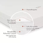 4" Midi Crib Mattress with Hybrid Quilted Waterproof Cover: Medium Firm, 100% Organic Cotton, Breathable, Foam