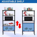 5 Tier Shelves Wire Shelving Unit Heavy-Duty Adjustable Storage Shelf with Lockable Wheels & Certified by NSF