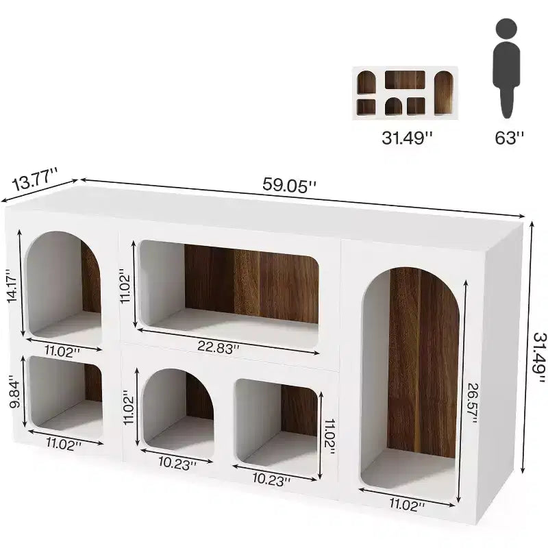 59 Console Table, Modern Storage Organizer, Entryway Table Sofa Table Behind Couch for Living Room, Hallway, Foyer