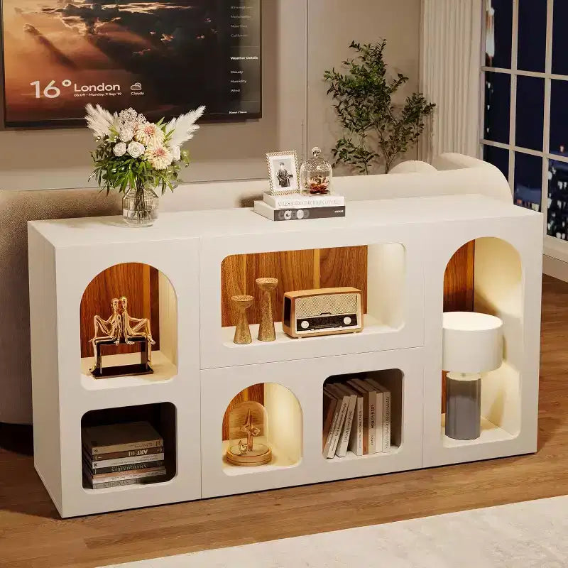 59 Console Table, Modern Storage Organizer, Entryway Table Sofa Table Behind Couch for Living Room, Hallway, Foyer