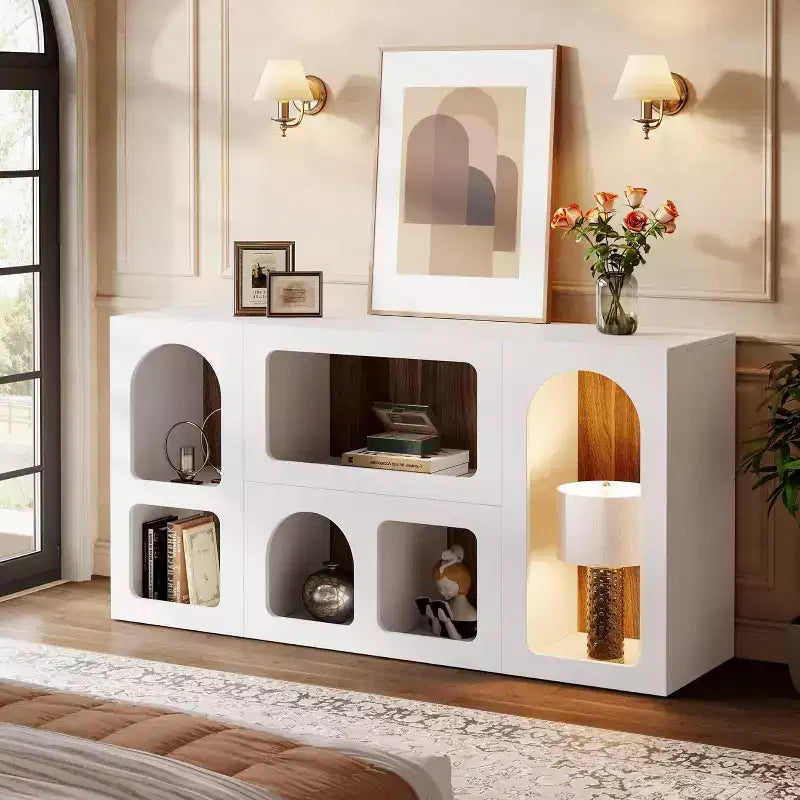 59 Console Table, Modern Storage Organizer, Entryway Table Sofa Table Behind Couch for Living Room, Hallway, Foyer