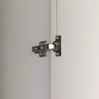 White Minimalist Double-Door Wardrobe with Hanging Section and Organized Storage