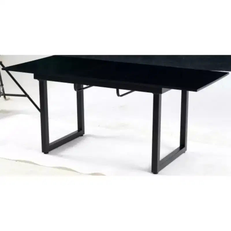 Square Extendable Dining Table with metal leg,Modern Space Saving Kitchen Table for Living Room