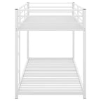 Twin over Twin Metal Low Bunk Bed with Ladder and Guardrail