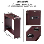Chairside Table with USB Ports & Outlets, Narrow Side Table for Bedroom & Living Room