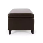 Contemporary Birch Wood Upholstered Storage Ottoman
