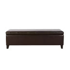 Contemporary Birch Wood Upholstered Storage Ottoman