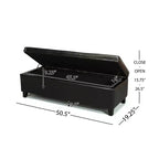 Contemporary Birch Wood Upholstered Storage Ottoman