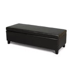 Contemporary Birch Wood Upholstered Storage Ottoman