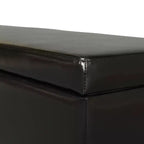 Contemporary Birch Wood Upholstered Storage Ottoman