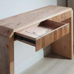 Rustic 51.8 Wooden Console Table with Ribbed Textured Drawer
