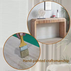 Rustic 51.8 Wooden Console Table with Ribbed Textured Drawer
