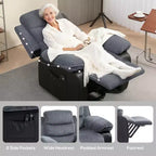Power Lift Recliner Chair with Massage and Heat, Electric Lift Chair with Remote Controllers and Side Pockets, Gray