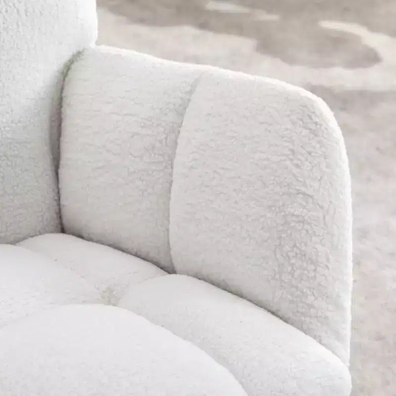 Teddy Fabric Rocking Gilder Nursery Chair For Living Room Indoor,Ivory