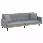 Sofa Bed Loveseat Convertible Sofa Bed with Cushions for Studio Fabric - Light Gray