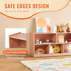 Cubby Mobile Tray Storage Cabinet, 5-Compartment Cubby Storage Shelf, Cubby Storage Cabinet 2-shelf, Classroom Cubbies, Natural