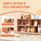 Cubby Mobile Tray Storage Cabinet, 5-Compartment Cubby Storage Shelf, Cubby Storage Cabinet 2-shelf, Classroom Cubbies, Natural