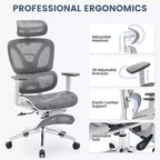 Ergonomic Mesh Office Chair with Adjustable 3D Armrests, High Back Desk Computer Chair, Retractable Footrest Wheels  Comfortable Swivel Task Chair