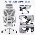 Ergonomic Mesh Office Chair with Adjustable 3D Armrests, High Back Desk Computer Chair, Retractable Footrest Wheels  Comfortable Swivel Task Chair