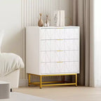 4-Drawer Fabric Dresser for Bedroom, Small Storage Chest with Wood Top, Modern Nightstand End Table