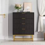 4-Drawer Fabric Dresser for Bedroom, Small Storage Chest with Wood Top, Modern Nightstand End Table