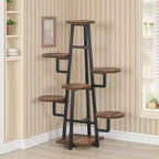 43.3-Inch Plant Stand 6 Large Round Panels Sunlight-Friendly High-Low Design