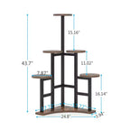 43.3-Inch Plant Stand 6 Large Round Panels Sunlight-Friendly High-Low Design