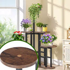 43.3-Inch Plant Stand 6 Large Round Panels Sunlight-Friendly High-Low Design