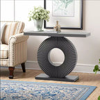 Stylish Clutter-Free Storage Console Table, Abstract Texture Top Display Table for Collectibles