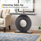 Stylish Clutter-Free Storage Console Table, Abstract Texture Top Display Table for Collectibles