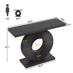 Stylish Clutter-Free Storage Console Table, Abstract Texture Top Display Table for Collectibles