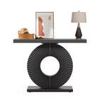 Stylish Clutter-Free Storage Console Table, Abstract Texture Top Display Table for Collectibles