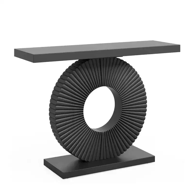 Stylish Clutter-Free Storage Console Table, Abstract Texture Top Display Table for Collectibles