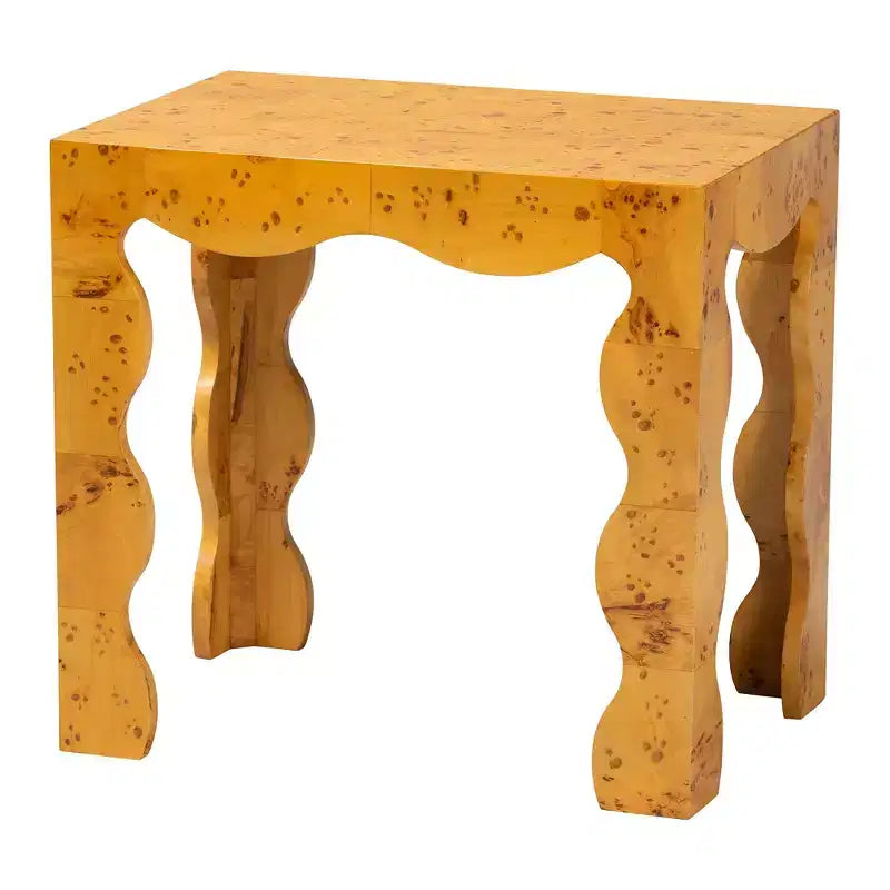 Modern and Contemporary Natural Real Burl Wood End Table