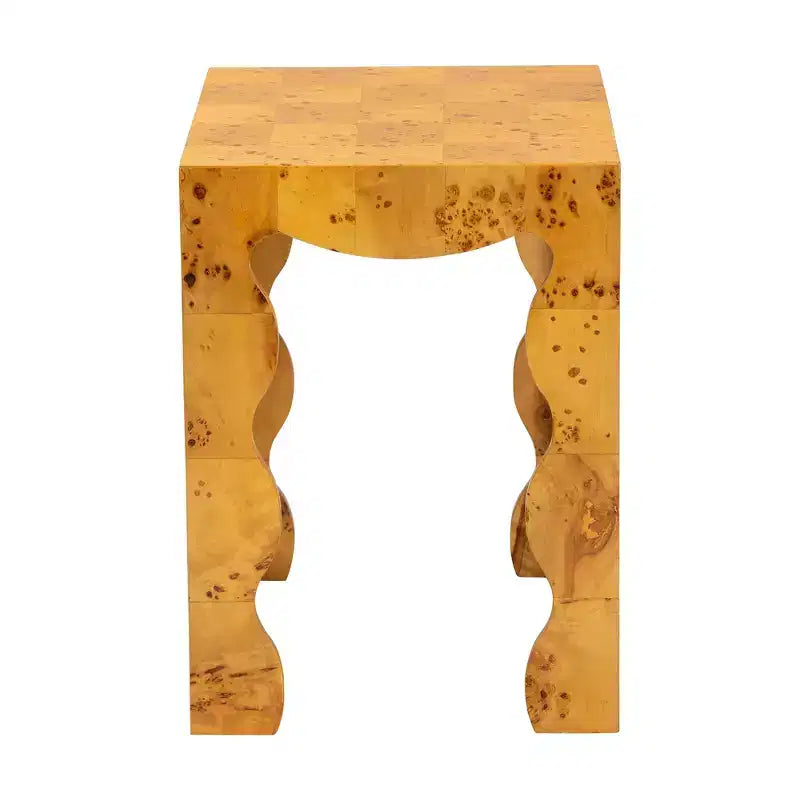 Modern and Contemporary Natural Real Burl Wood End Table