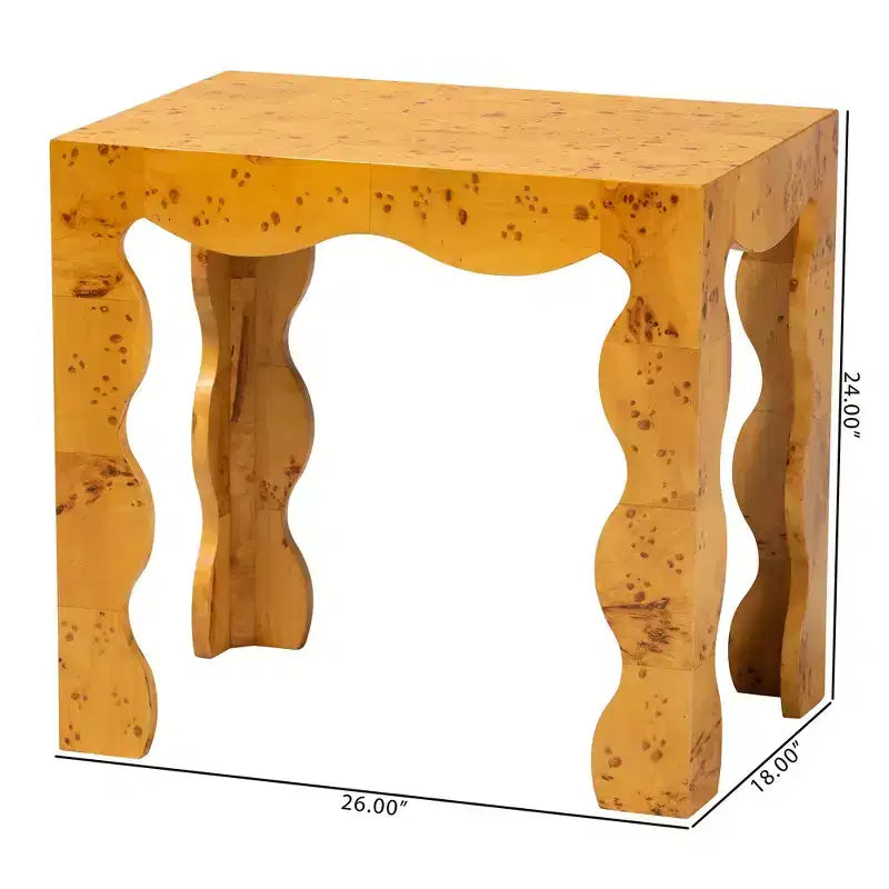Modern and Contemporary Natural Real Burl Wood End Table
