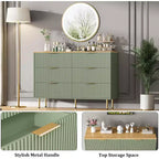 6-Drawer Dresser, Wooden Chest of Drawers, Modern Storage Fluted Panel Design Dressers for Living Room, Bedroom, Closet, Hallway, Entryway