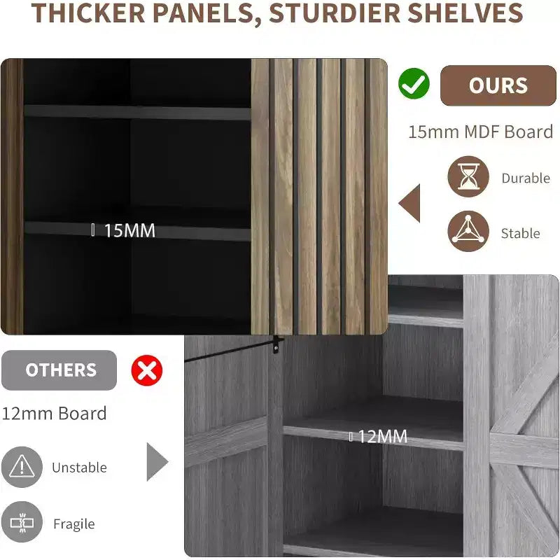 Shoe Cabinet with 2 Doors and Adjustable shelves, Modern 6-Tier Shoe Organizer with Additional Hooks for Hallway, Entryway, Living Room