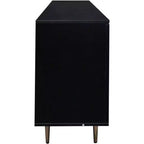 Sideboard Buffet Cabinet with Rattan Doors, Console Table Storage for Kitchen, Dining, Living Room, Hallway, Black