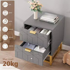 Small 2 Drawer Dresser with Gold Metal Base for Living Room, Hallway, Entryway, Nightstand