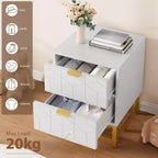 Small 2 Drawer Dresser with Gold Metal Base for Living Room, Hallway, Entryway, Nightstand