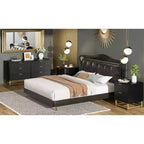 Small 2 Drawer Dresser with Gold Metal Base for Living Room, Hallway, Entryway, Nightstand