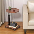 C-Shaped Coffee Table, 360 Rotatable Small Room Side Table, Height Adjustable Round Movable End Table for Living Room Bedroom