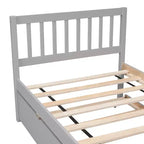 Bellemave Twin Size Bed Frame with Trundle,Wood Platform Bed with Headboard,Twin Bed Frames for Kids,Teens,Adults,No Spring Needed, Grey
