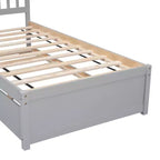 Bellemave Twin Size Bed Frame with Trundle,Wood Platform Bed with Headboard,Twin Bed Frames for Kids,Teens,Adults,No Spring Needed, Grey