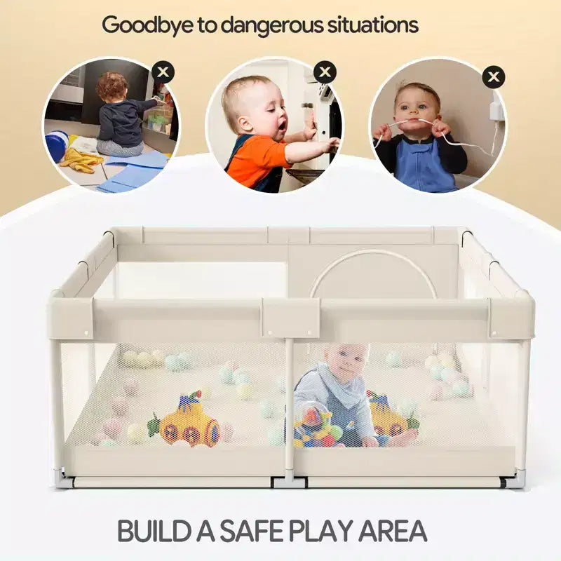 59x59in Baby Playpen  Safe and Durable Activity Fence for Babies and Toddlers, Indoor & Outdoor Use, Perfect for Playtime and Learning
