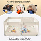59x59in Baby Playpen  Safe and Durable Activity Fence for Babies and Toddlers, Indoor & Outdoor Use, Perfect for Playtime and Learning