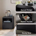 Night Stands for Bedroom Living Room with Drawer Storage Curved Bed Side Table