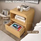Night Stands for Bedroom Living Room with Drawer Storage Curved Bed Side Table