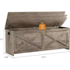 47 Storage Chest Bench with Safety Hinge, Large Wooden Toy Box Organizer for Bedroom or Entryway
